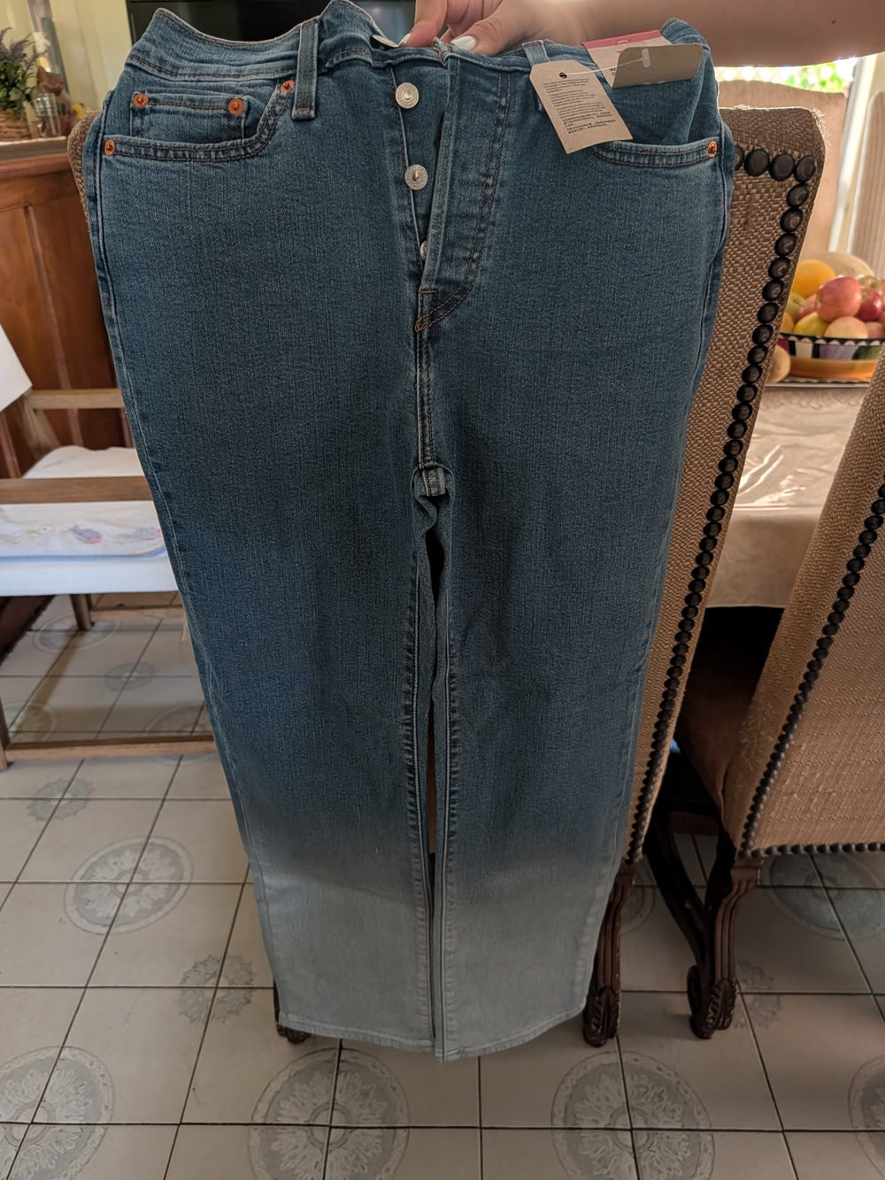 Levi's Blue Gradient High-Rise Button-Fly Jeans
